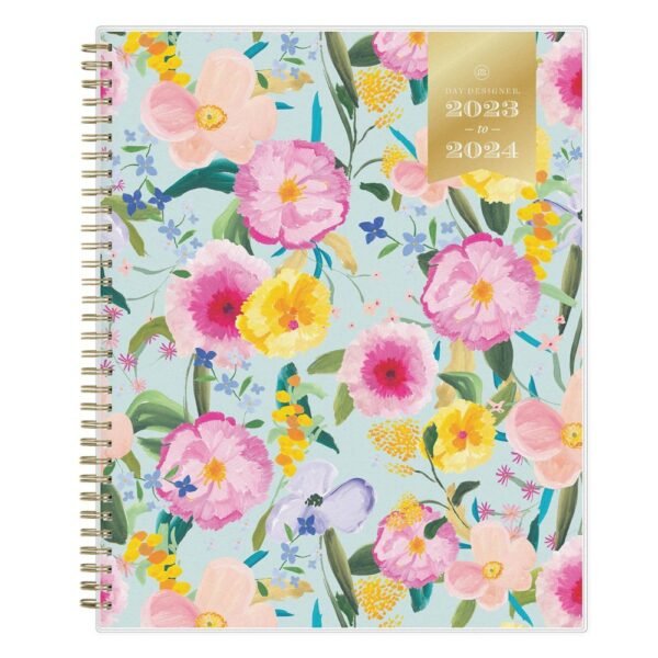 Day Designer 2023-24 Academic Planner Frosted Cover 8.5"x11" Weekly/Monthly Wirebound Enchanted Blue