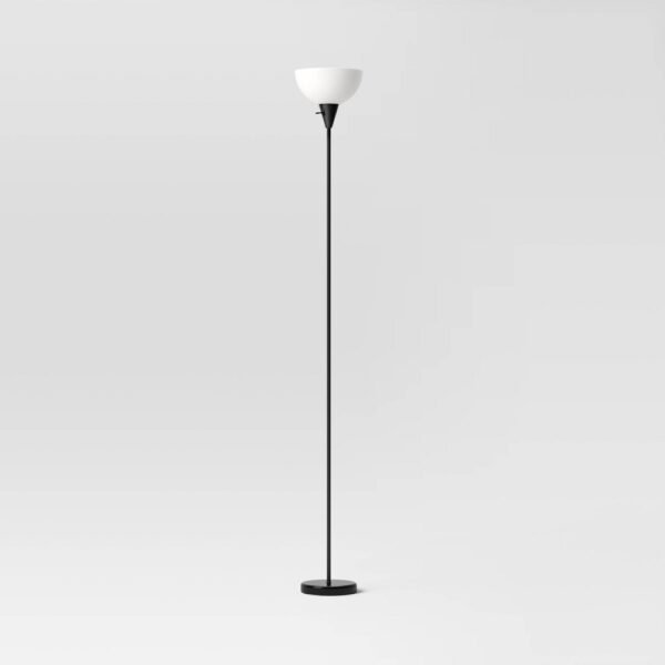 Torchiere Floor Lamp Black - Room Essentials: Minimalist Standing Light with 3-Way Switch "