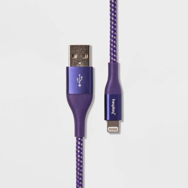 6' Lightning to USB-a Braided Cable - Heyday? Metallic Dark Purple