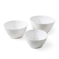 3pc Plastic Nesting Serving Bowls White - Threshold