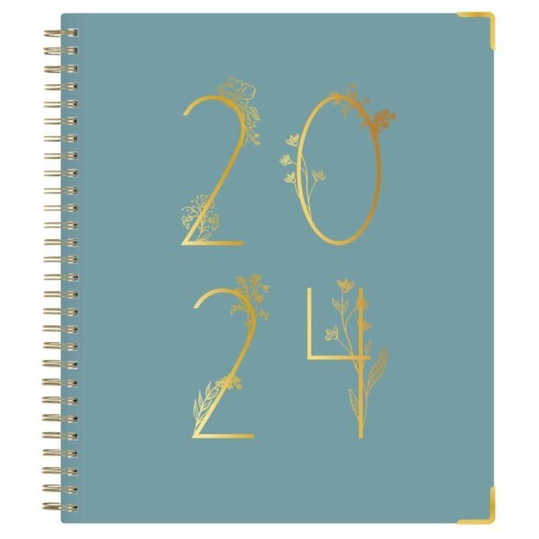 Ivory Paper Co 2024 Planner 10"x8" Weekly/Monthly Wirebound Quinn Teal