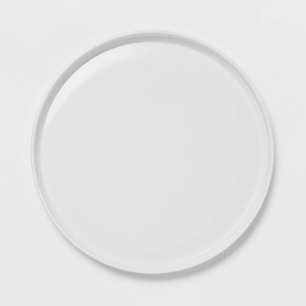 10.5" Plastic Stella Dinner Plate White - Threshold: Recycled PET, Round, Dishwasher & Microwave Safe