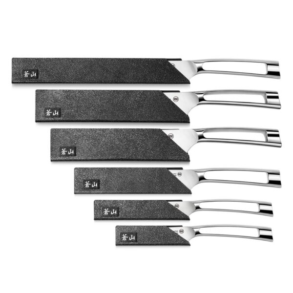 Cangshan 6pc Chef's Knives Blade Guard Set Black