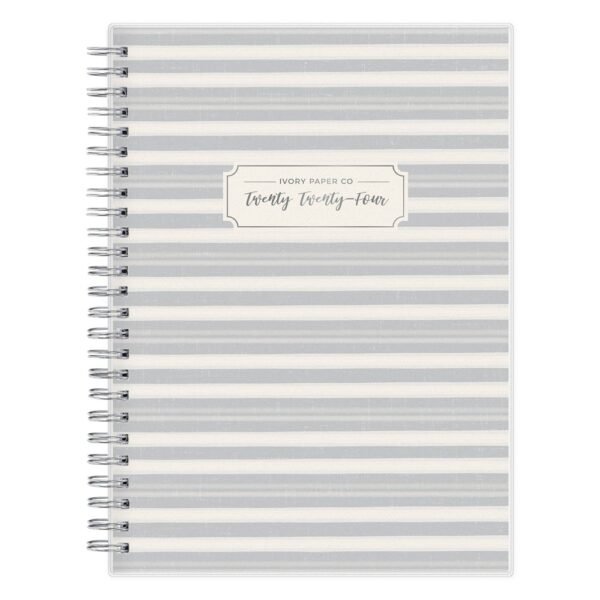 Ivory Paper Co 2024 Planner with Notes Pages 8.625"x5.875" Weekly/Monthly Wirebound Frosted Cover Wyatt Gray