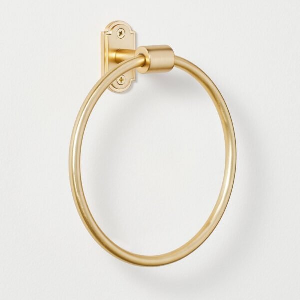 Classic Metal Towel Ring Brass Finish - Hearth & Hand with Magnolia: Zinc & Aluminum Bathroom Holder "
