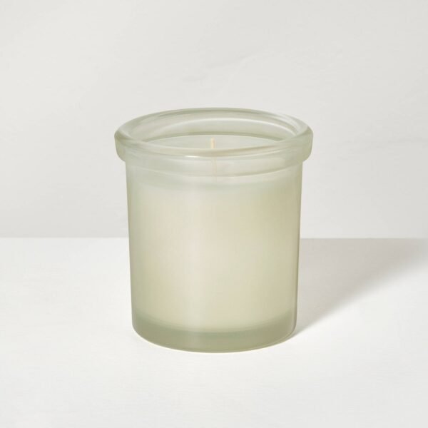 Colored Glass Ivy Jar Candle 6oz Light Green - Hearth & Hand? with Magnolia: Soy & Paraffin Wax, 30hr Burn Time