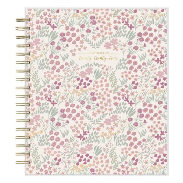 Ivory Paper Co 2024 Planner 10"x8" Daily/Monthly Frosted Cover Tillie Pink