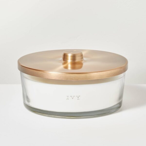 5-Wick Clear Glass Ivy Knob-Lid Jar Candle 28oz - Hearth & Hand? with Magnolia: Soy Blend, Large, Elegant Decor "