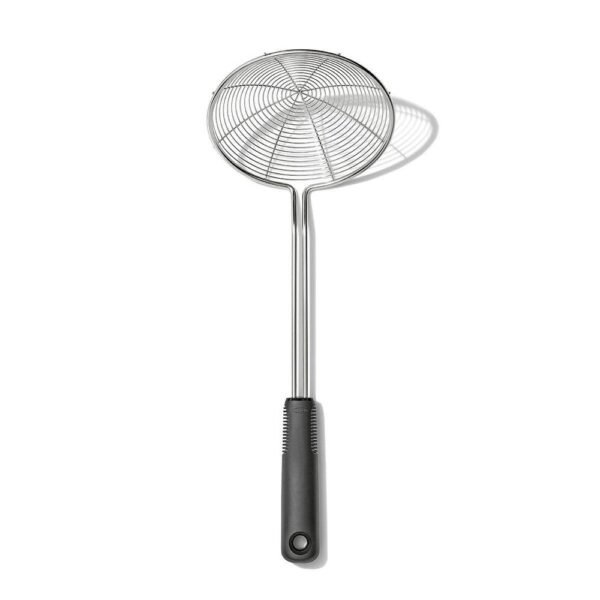 OXO Stainless Steel Scoop and Strain Skimmer Black: Dishwasher-Safe Skimmer Spoon, 14.6" Length, 5.4" Head Diameter "