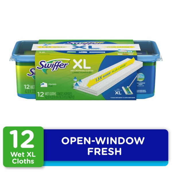 Swiffer Sweeper XL Wet Mopping Pads, White, Pack of 12 Pads