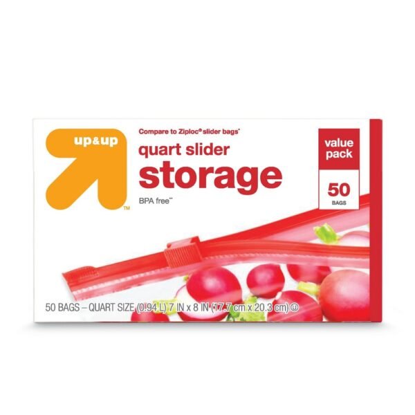 Quart Slider Storage Bags - 50ct - up&up "