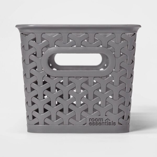 Y-Weave Half Medium Decorative Storage Basket Gray - Brightroom: Polypropylene, 5.2 Volume, 13 Inch Cube Compatible