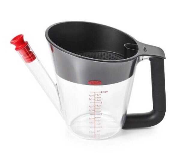 OXO SoftWorks Fat Separator with Strainer, Stopper and Non Slip Handle, 4 Cups "