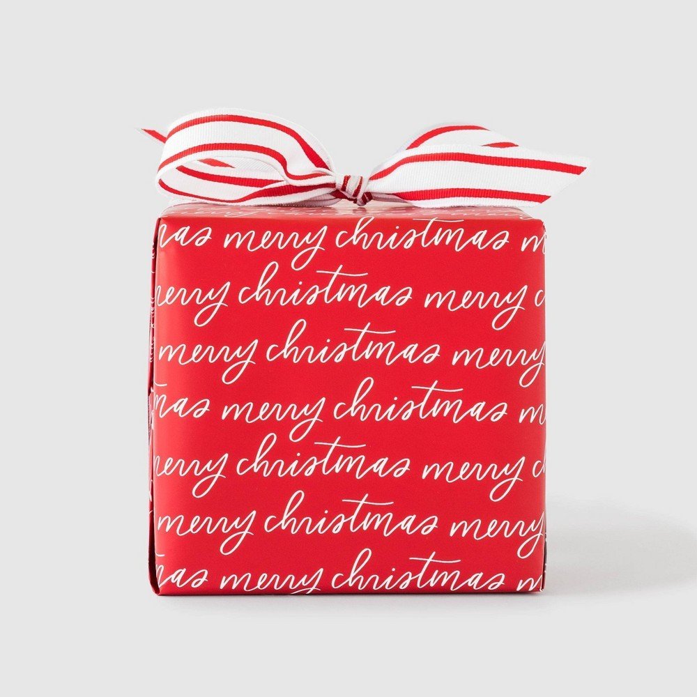 1276025168-1 Merry Christmas Script Gift Wrap Red - Sugar Paper + Target - Image 1
